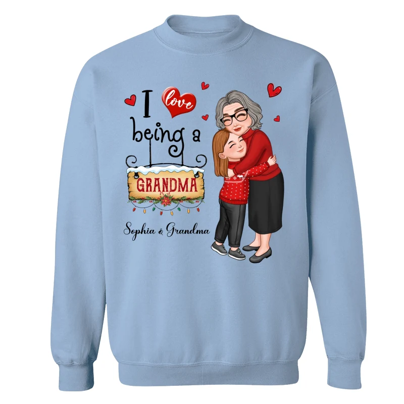 Love Being A Grandma Hugging Grandkid Personalized Hoodie Sweatshirt - Image 20