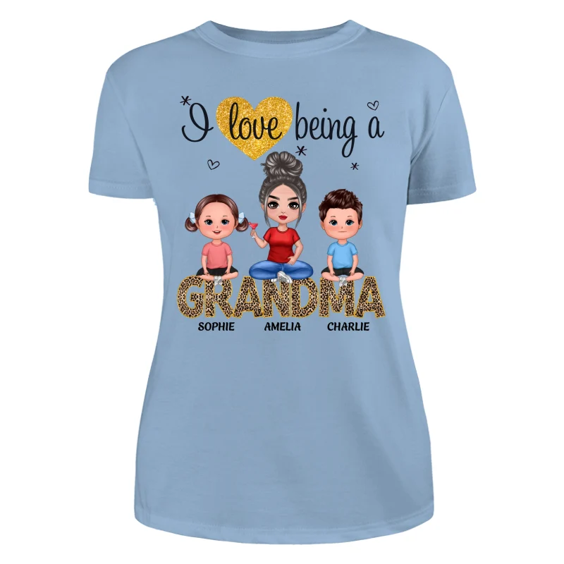 Love Being A Grandma Mom Doll Grandma Grandkids Personalized Shirt - Image 12