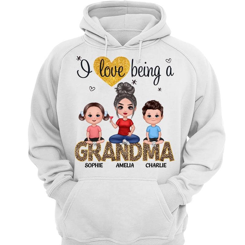 Love Being A Grandma Mom Doll Grandma Grandkids Personalized Shirt - Image 3
