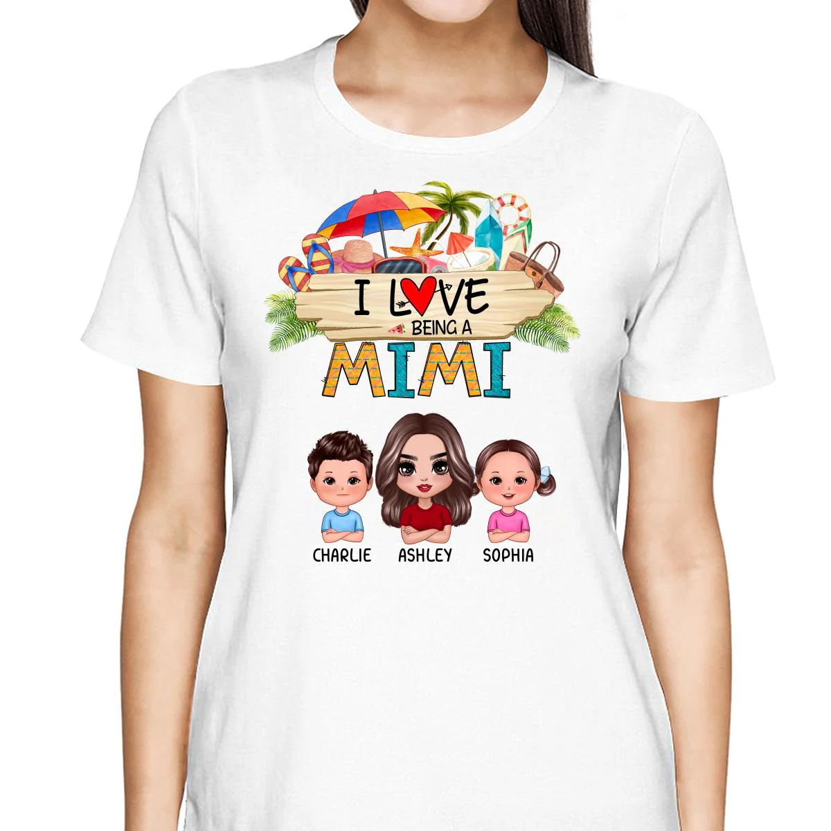 Love Being A Grandma Summer Pattern Personalized Shirt - Image 2