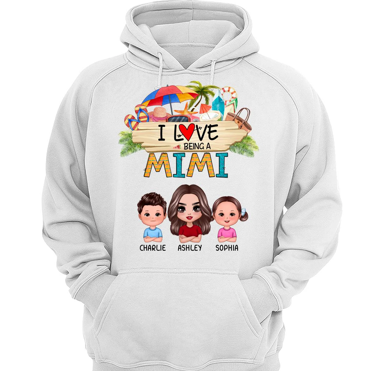 Love Being A Grandma Summer Pattern Personalized Shirt - Image 3