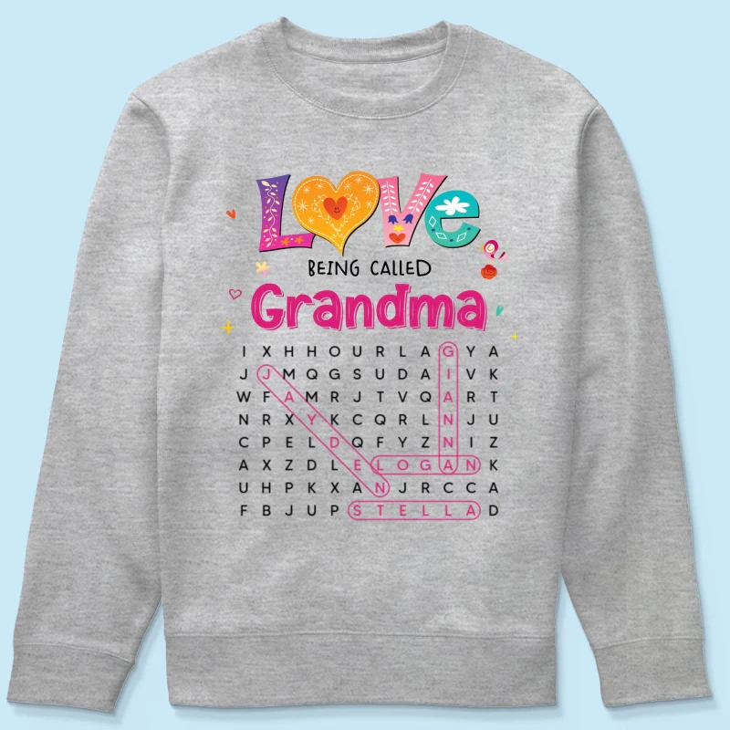 Love Being Called Grandma Colorful Word Search Puzzle - Personalized Shirt - Mother's Day Gift For Grandma Mom - Image 21