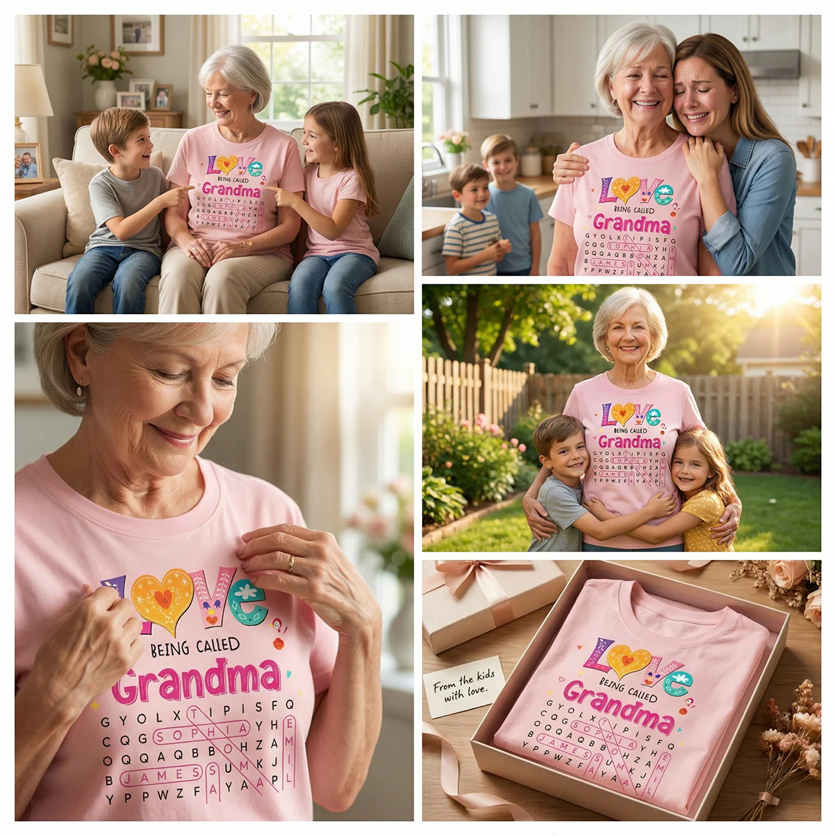 Love Being Called Grandma Colorful Word Search Puzzle - Personalized Shirt - Mother's Day Gift For Grandma Mom - Image 9