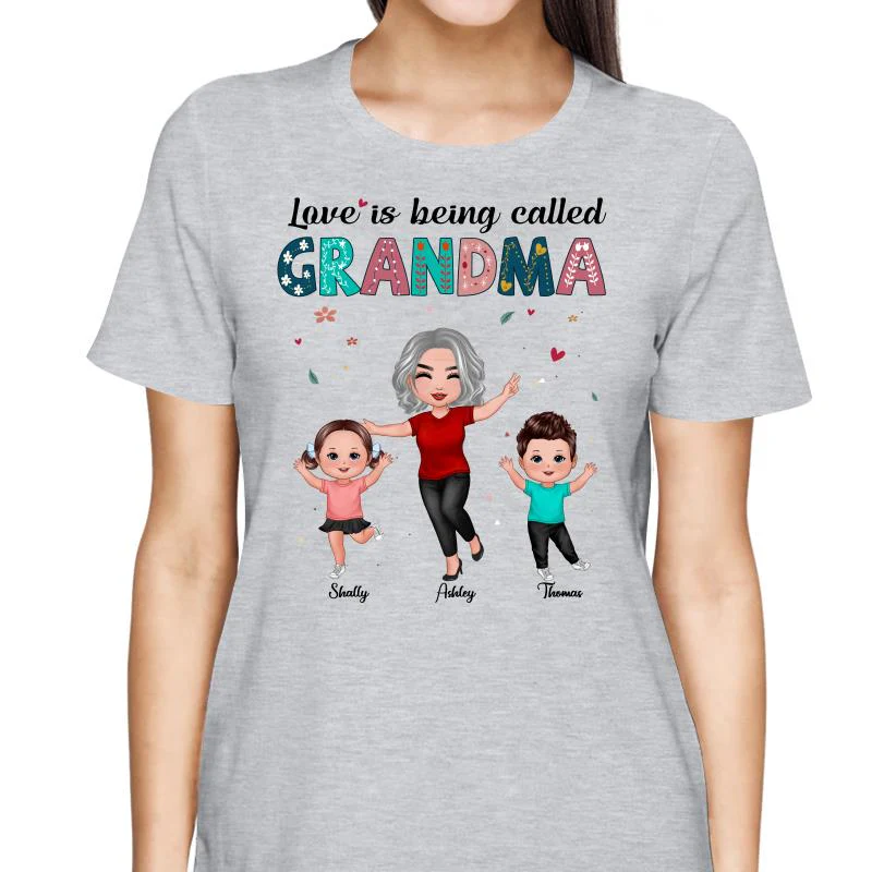 Love Being Called Grandma Happy Doll Personalized Shirt - Image 2