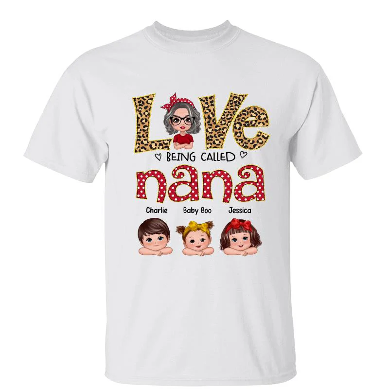 Love Being Called Grandma Polka Dot Doll Grandma Grandkids Personalized Shirt