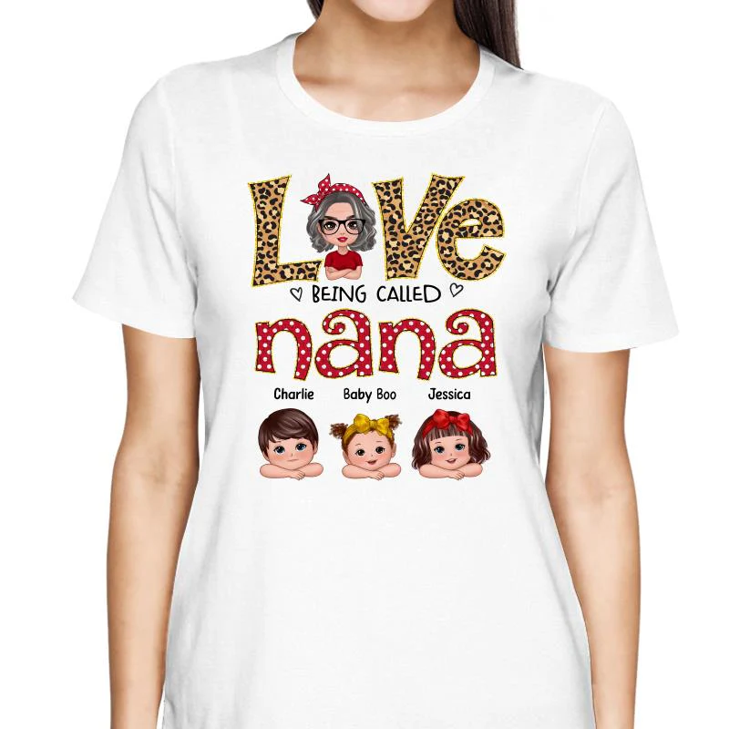 Love Being Called Grandma Polka Dot Doll Grandma Grandkids Personalized Shirt - Image 2