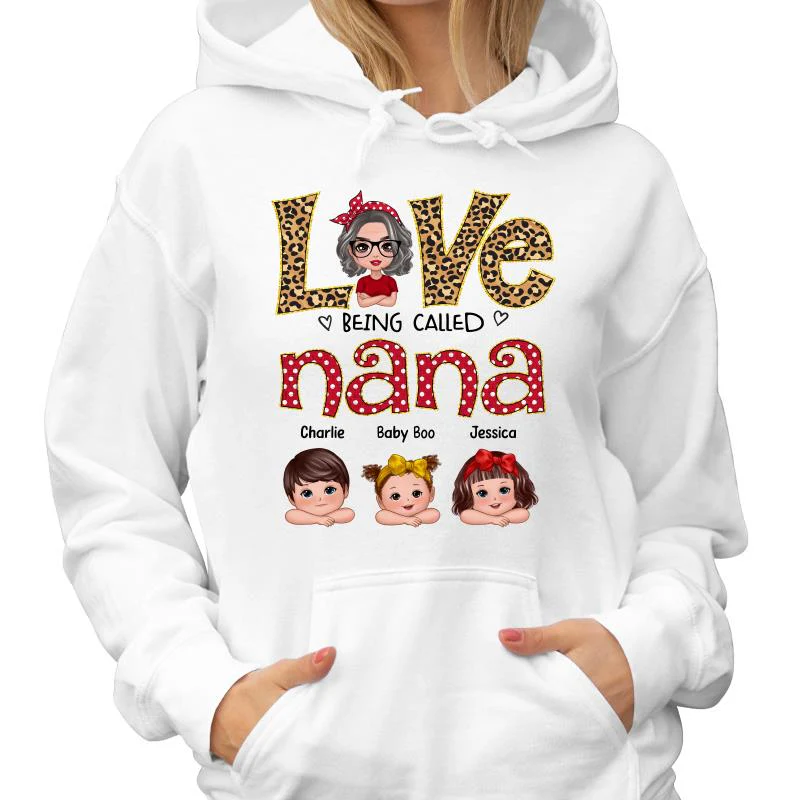 Love Being Called Grandma Polka Dot Doll Grandma Grandkids Personalized Shirt - Image 4