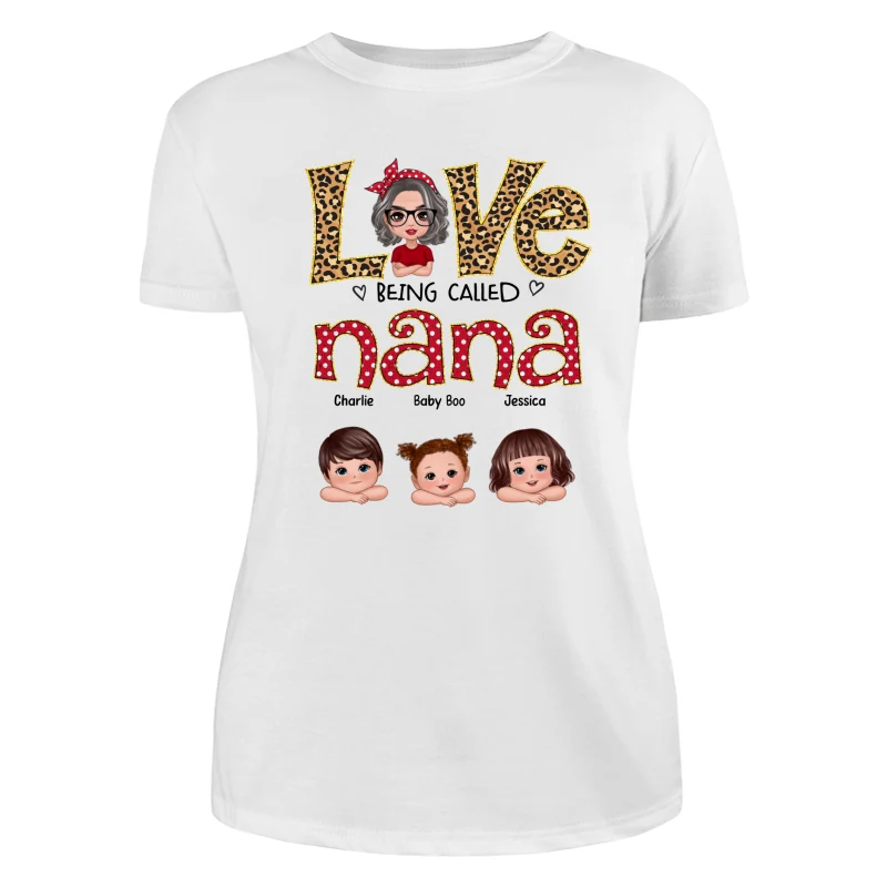 Love Being Called Grandma Polka Dot Doll Grandma Grandkids Personalized Shirt - Image 9