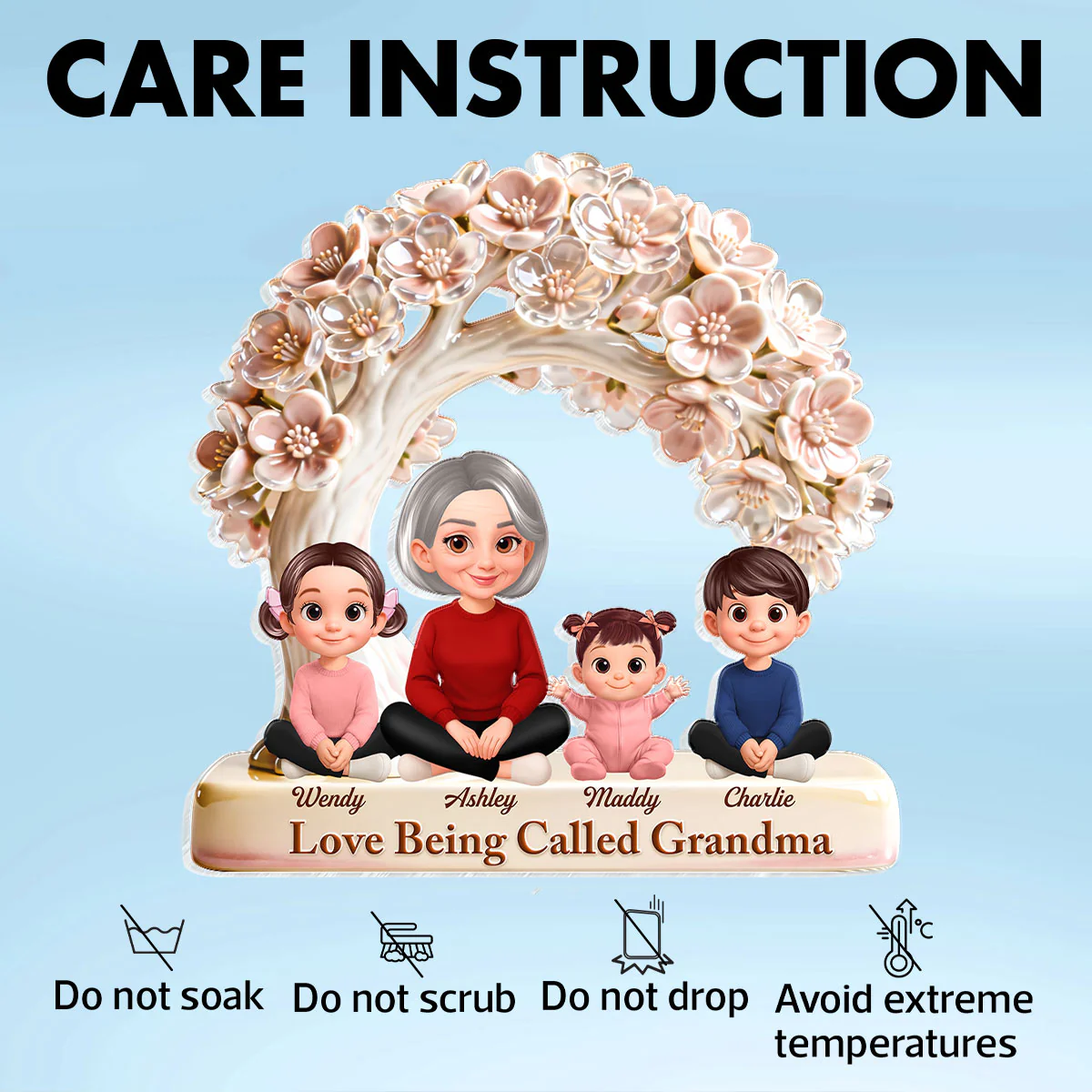Love Being Called Grandma - Personalized Acrylic Block Plaque - Mother's Day Gift for Grandma, Mom, Wife - Image 8