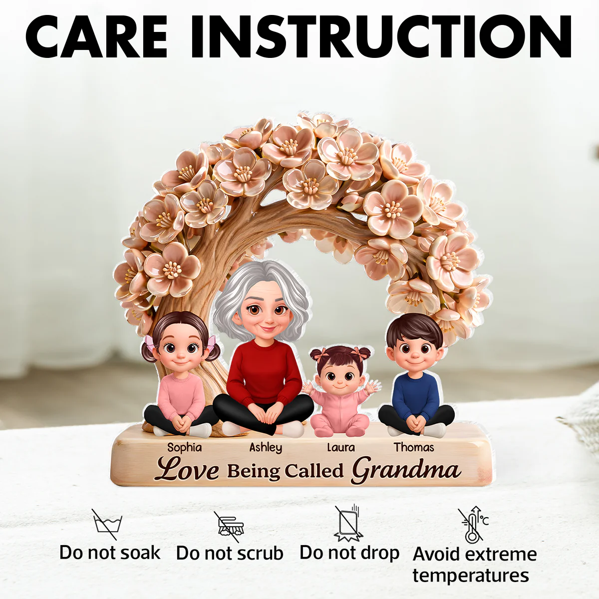 Love Being Called Grandma - Personalized Acrylic Block Plaque - Mother's Day Gift for Grandma, Mom, Wife - Image 9