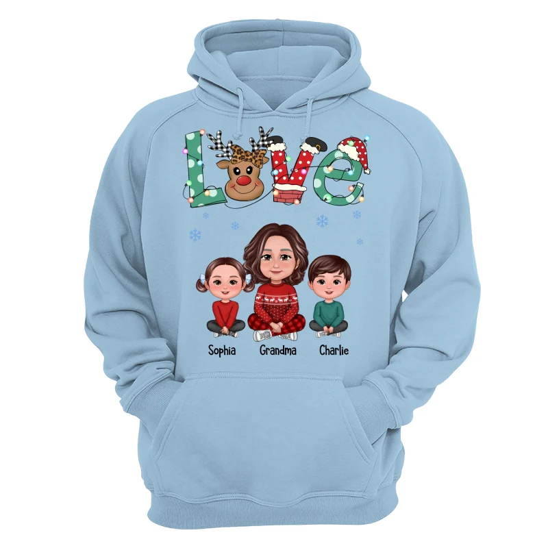 LOVE Grandma Mom Life Crossed Legs Christmas Pattern Personalized Shirt - Image 16