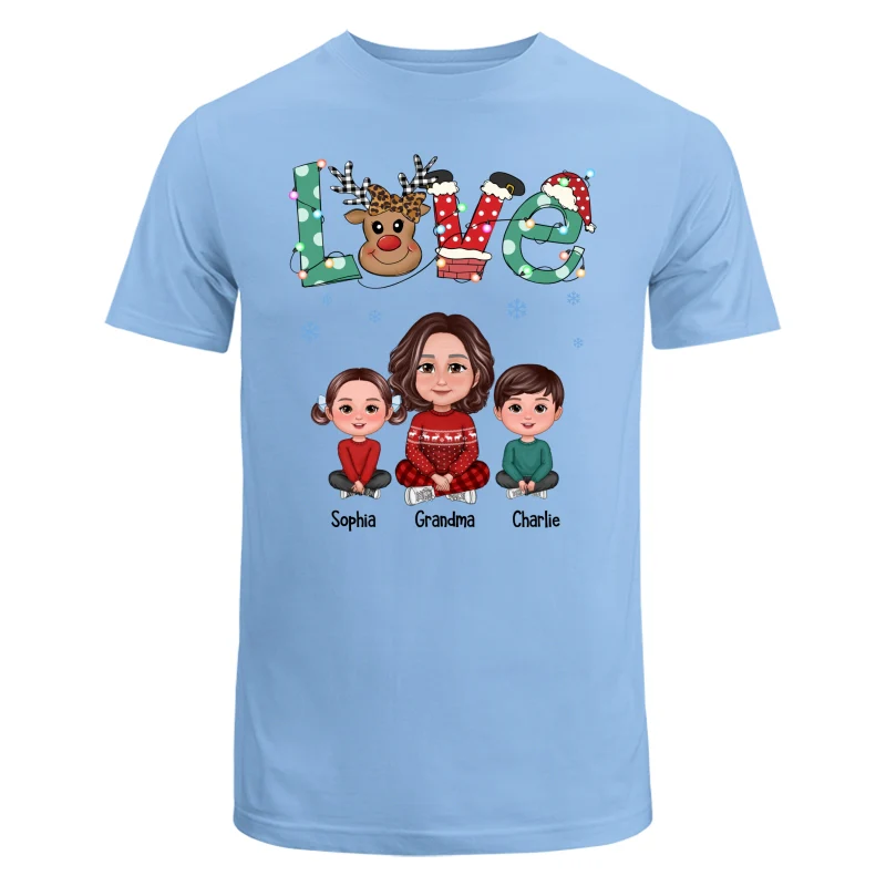 LOVE Grandma Mom Life Crossed Legs Christmas Pattern Personalized Shirt - Image 8