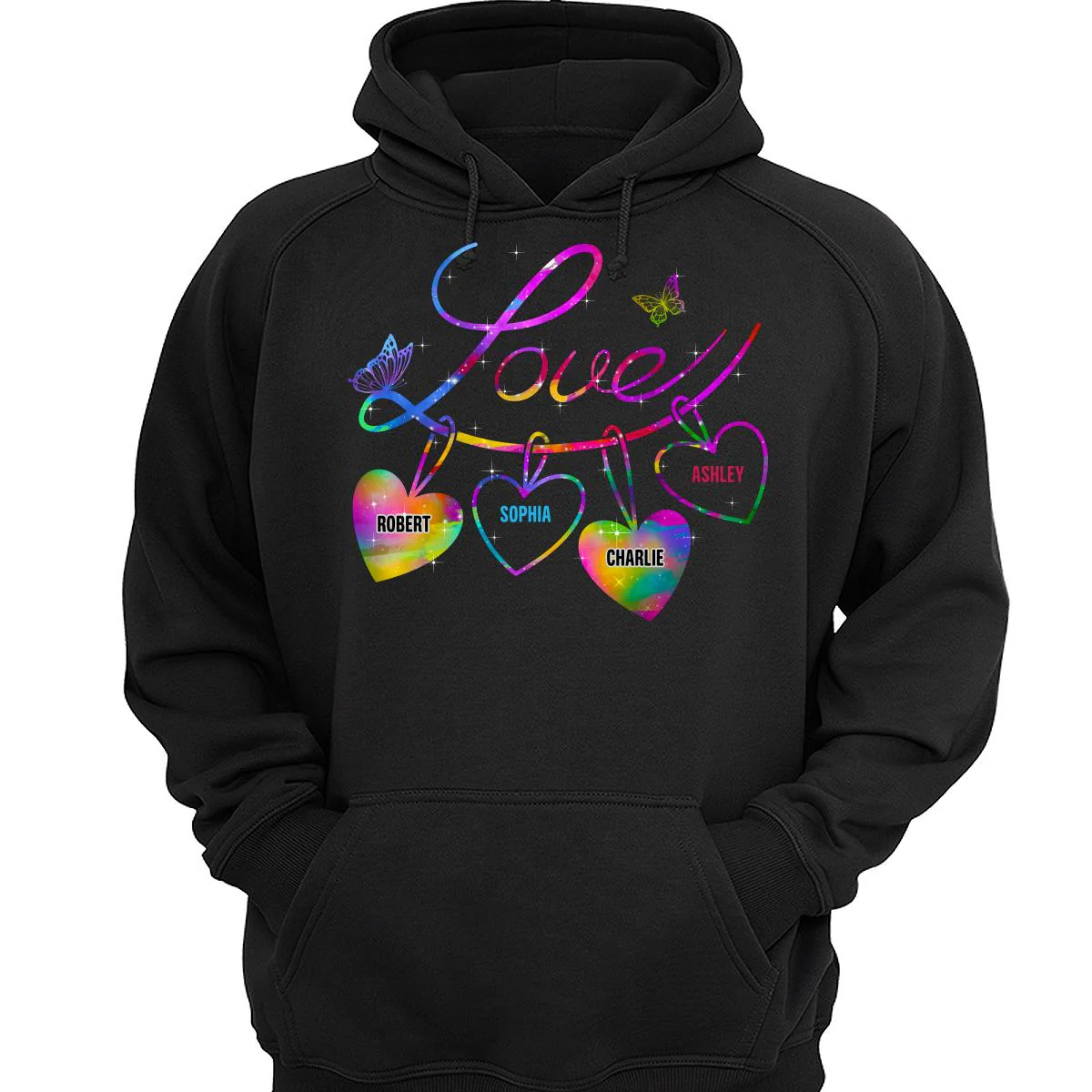 Love Grandma Mom Life Heart Chain Personalized Shirt - Image 3