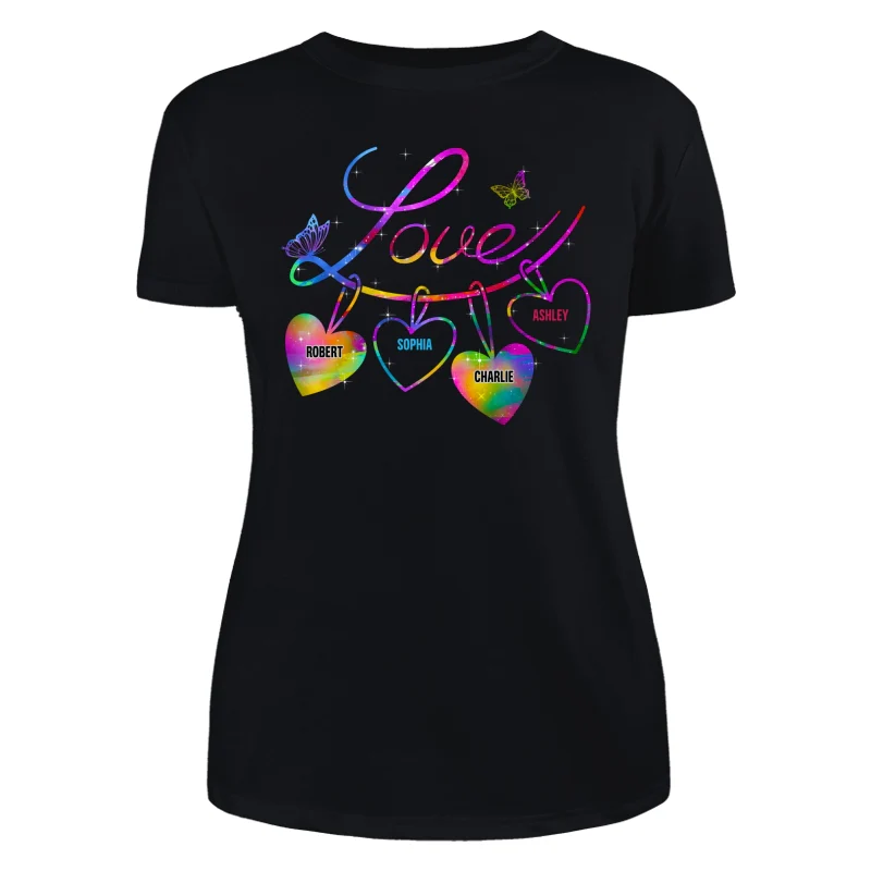 Love Grandma Mom Life Heart Chain Personalized Shirt - Image 8