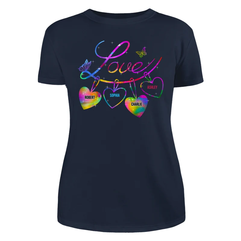 Love Grandma Mom Life Heart Chain Personalized Shirt - Image 9