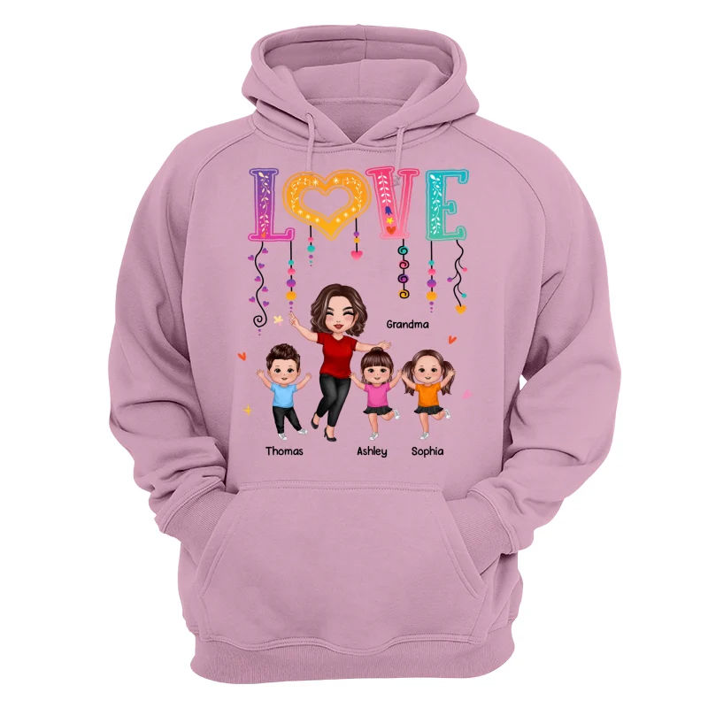 LOVE Happy Doll Grandma Mom With Kids Personalized Shirt - Image 15