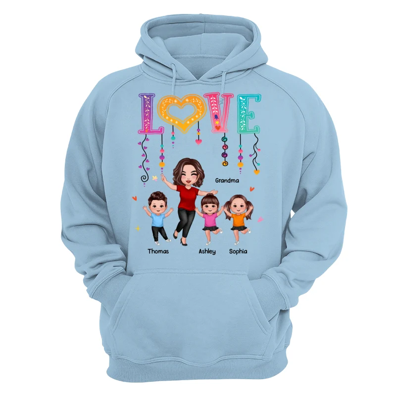 LOVE Happy Doll Grandma Mom With Kids Personalized Shirt - Image 16