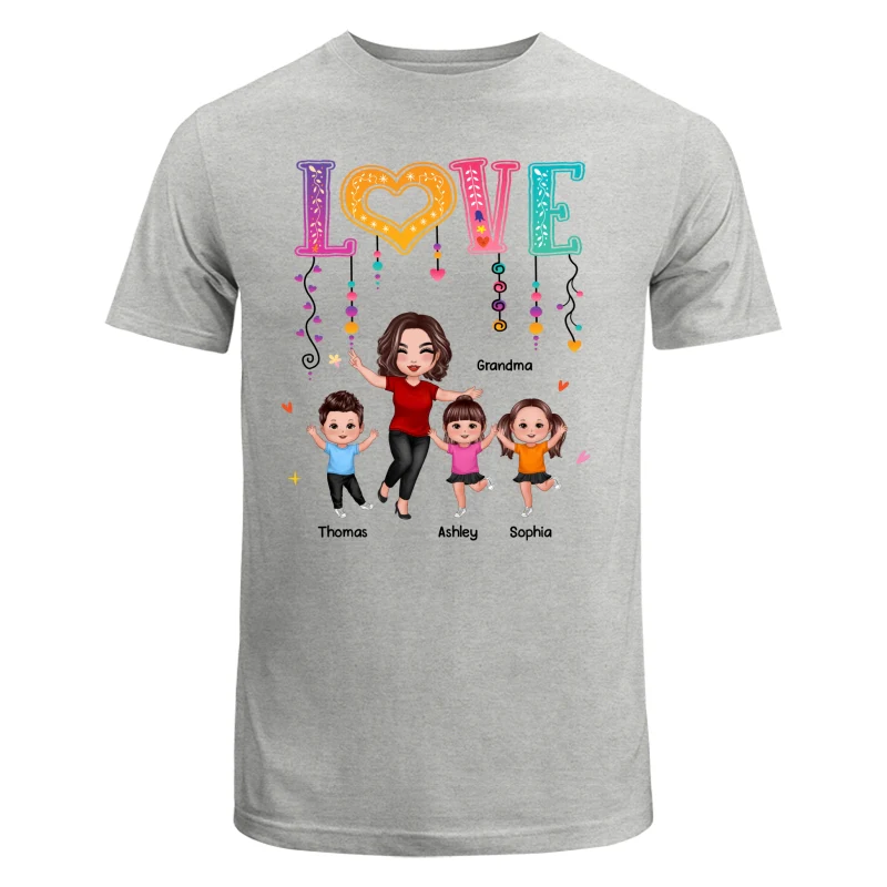 LOVE Happy Doll Grandma Mom With Kids Personalized Shirt - Image 6