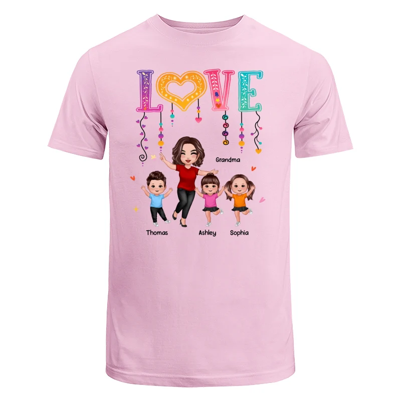 LOVE Happy Doll Grandma Mom With Kids Personalized Shirt - Image 7