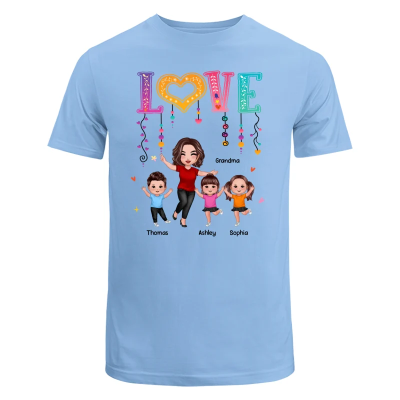 LOVE Happy Doll Grandma Mom With Kids Personalized Shirt - Image 8
