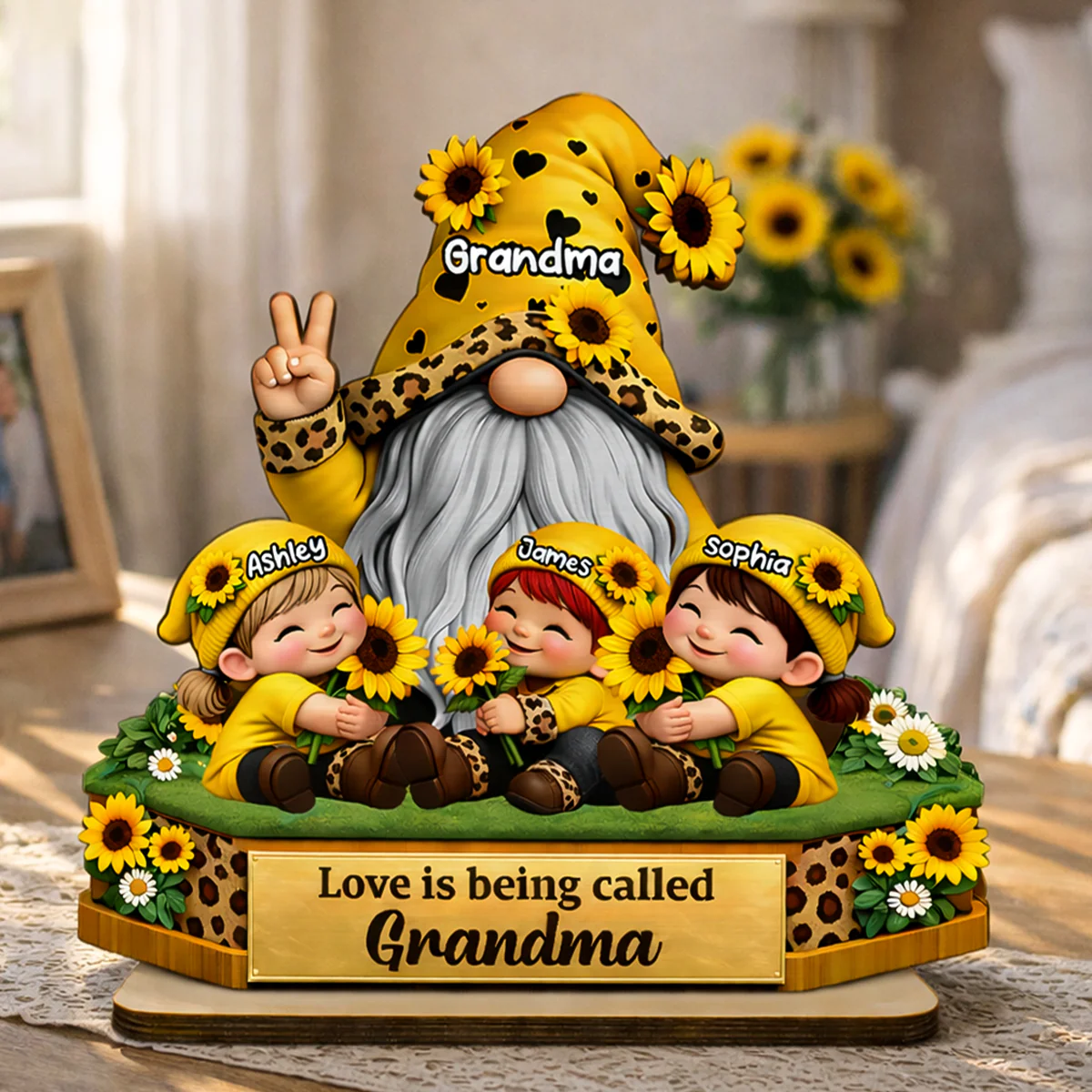 Love Is Being Called Grandma - Personalized 2-Layered Wooden Plaque - Sentimental Gift for Grandma - Image 6