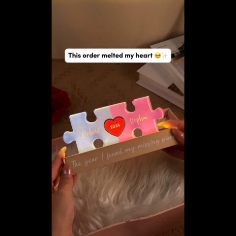 Love Is The Piece That Holds Us Together Couple Name Puzzle LED Night Light, Personalized Romantic Home Bedroom Decor For Couples, Gifts For Her, For Him - Image 2
