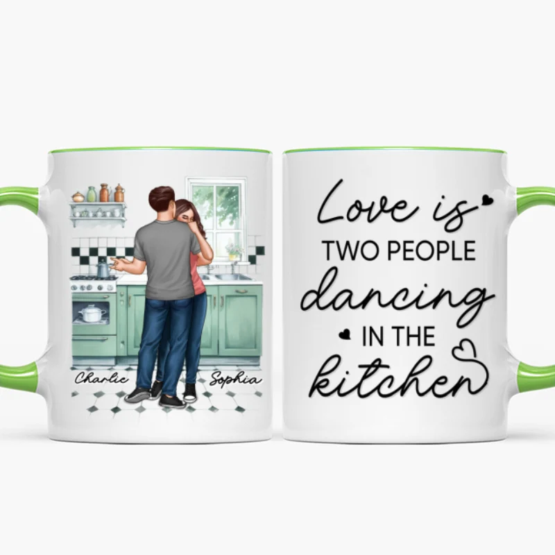 Love Is Two People Dancing In The Kitchen Couple Personalized Mug, Gift For Him, For Her, Boyfriend, Girlfriend, Husband, Wife - Image 14