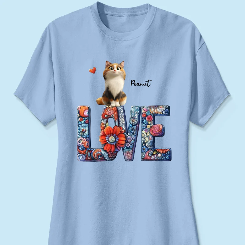 Love Mandala Pattern Cartoon Sitting Cats Personalized Shirt, Gift for Cat Moms - Image 18