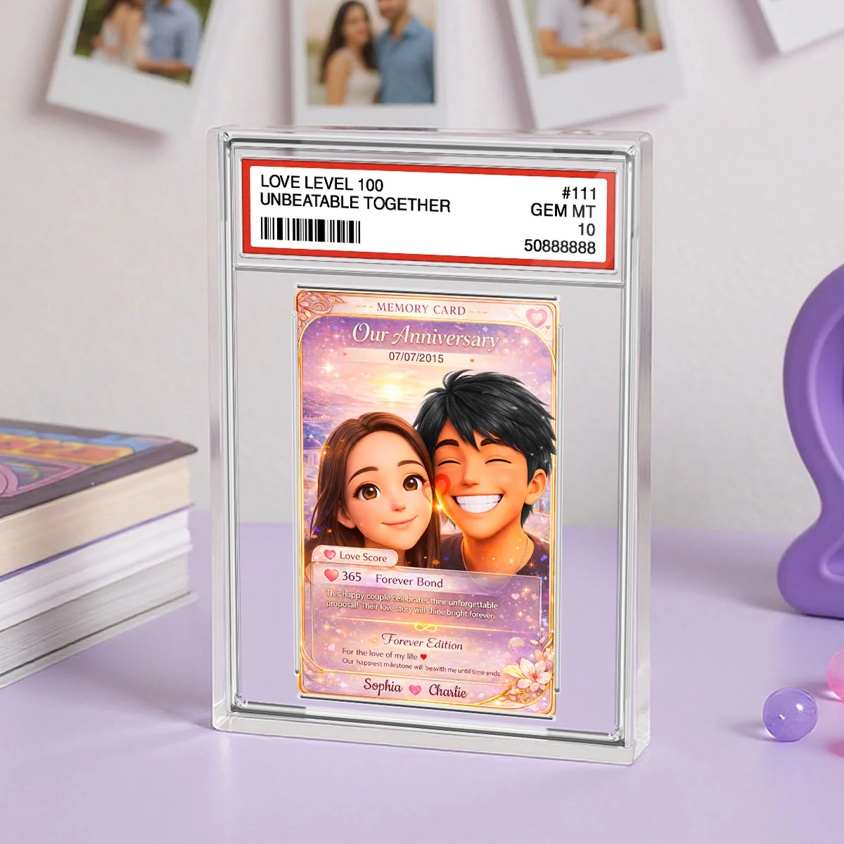 Love Memory Card For Couple - Personalized Rectangle Acrylic Block Plaque - Valentine's Gift For Him, For Her, For Couple - Image 2