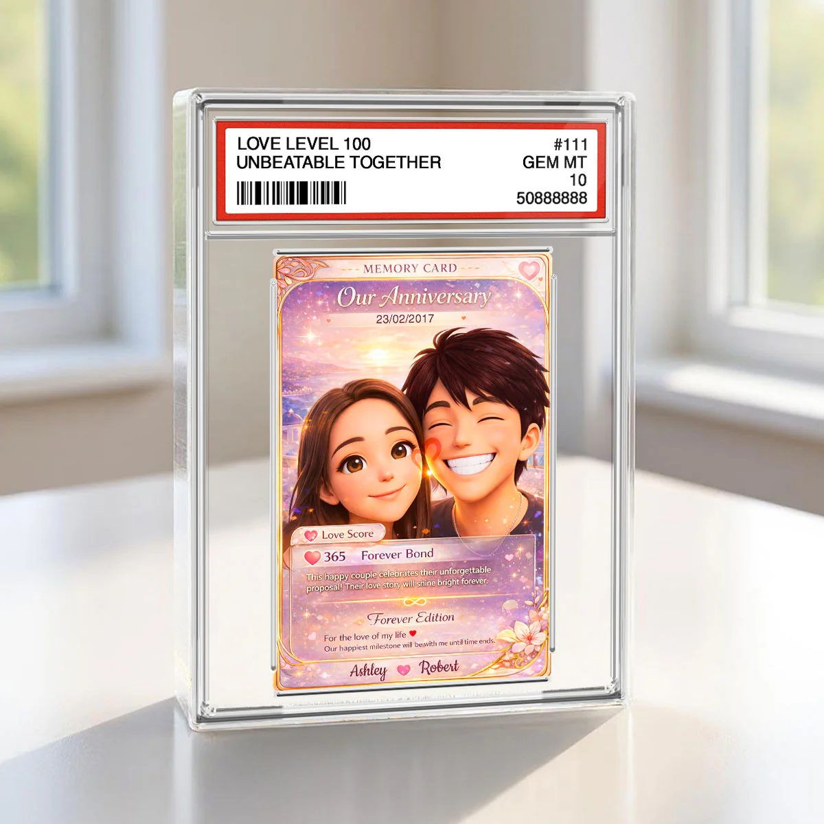 Love Memory Card For Couple - Personalized Rectangle Acrylic Block Plaque - Valentine's Gift For Him, For Her, For Couple - Image 3