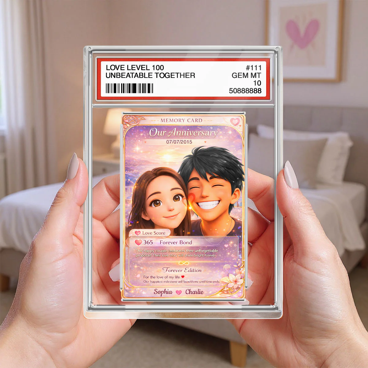 Love Memory Card For Couple - Personalized Rectangle Acrylic Block Plaque - Valentine's Gift For Him, For Her, For Couple - Image 4