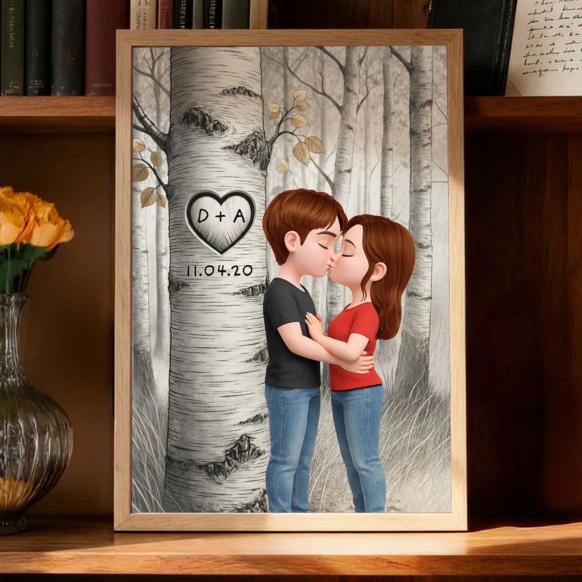 Love Tree Romantic Couple - Personalized Poster - Anniversary, Valentine's Day Gift, Gift For Him, Gift For Her - Image 3
