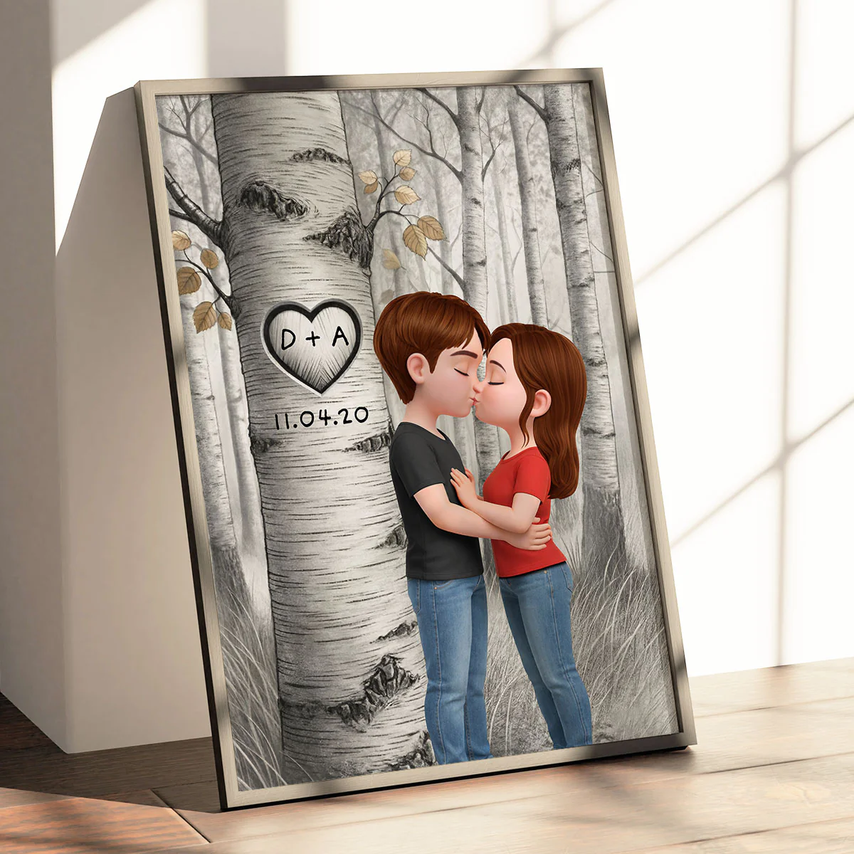 Love Tree Romantic Couple - Personalized Poster - Anniversary, Valentine's Day Gift, Gift For Him, Gift For Her - Image 4