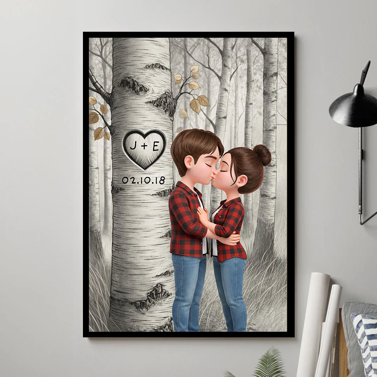 Love Tree Romantic Couple - Personalized Poster - Anniversary, Valentine's Day Gift, Gift For Him, Gift For Her - Image 5