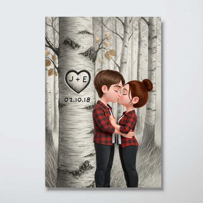 Love Tree Romantic Couple - Personalized Poster - Anniversary, Valentine's Day Gift, Gift For Him, Gift For Her - Image 9