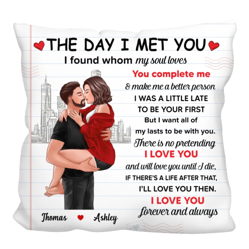 Love You Forever And Always Man Holding Woman Kissing Personalized Pillow - Image 4