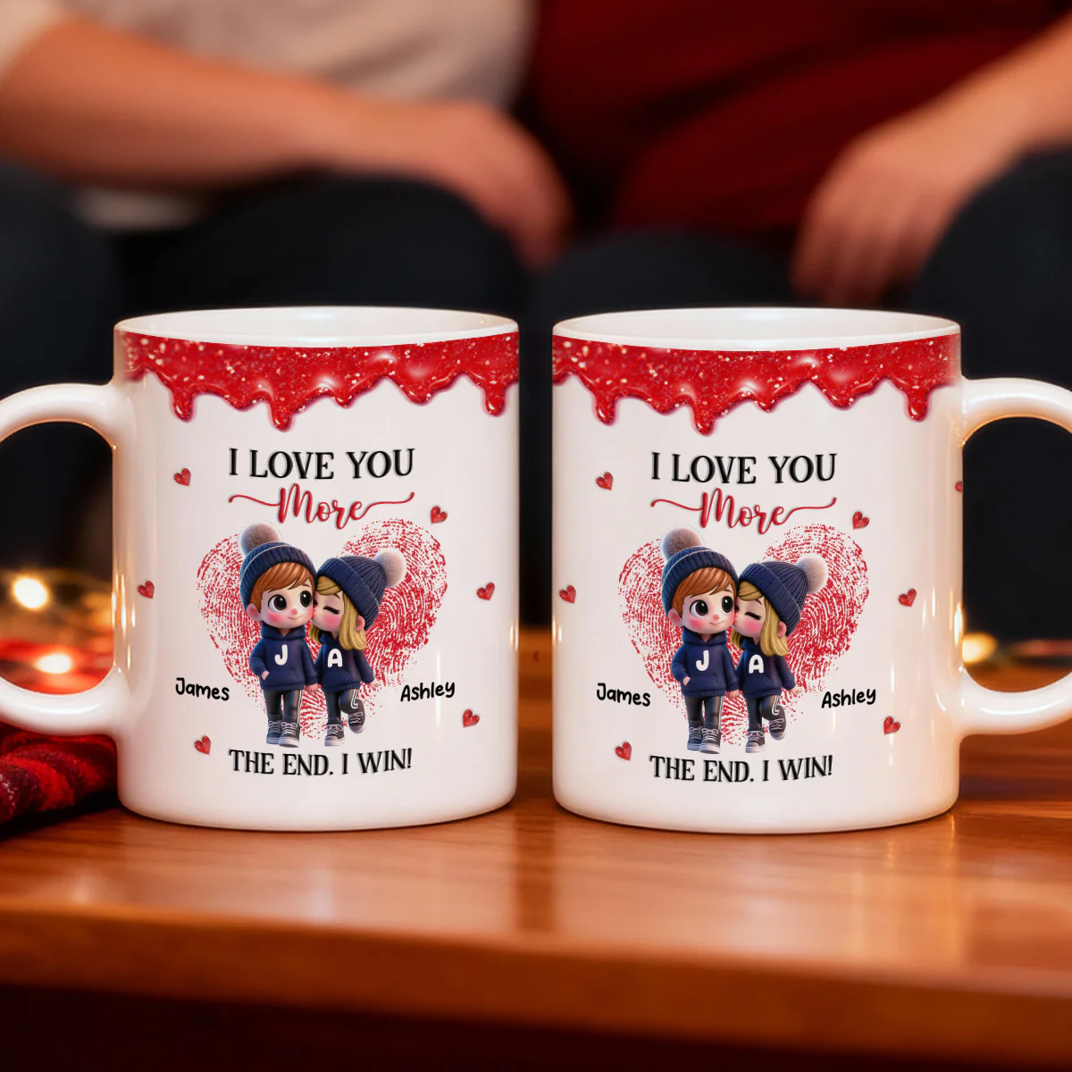 Love You More I Win Cartoon Couple - Personalized Mug - Valentine's Day Gift, Anniversary Gift For Him, For Her - Image 4