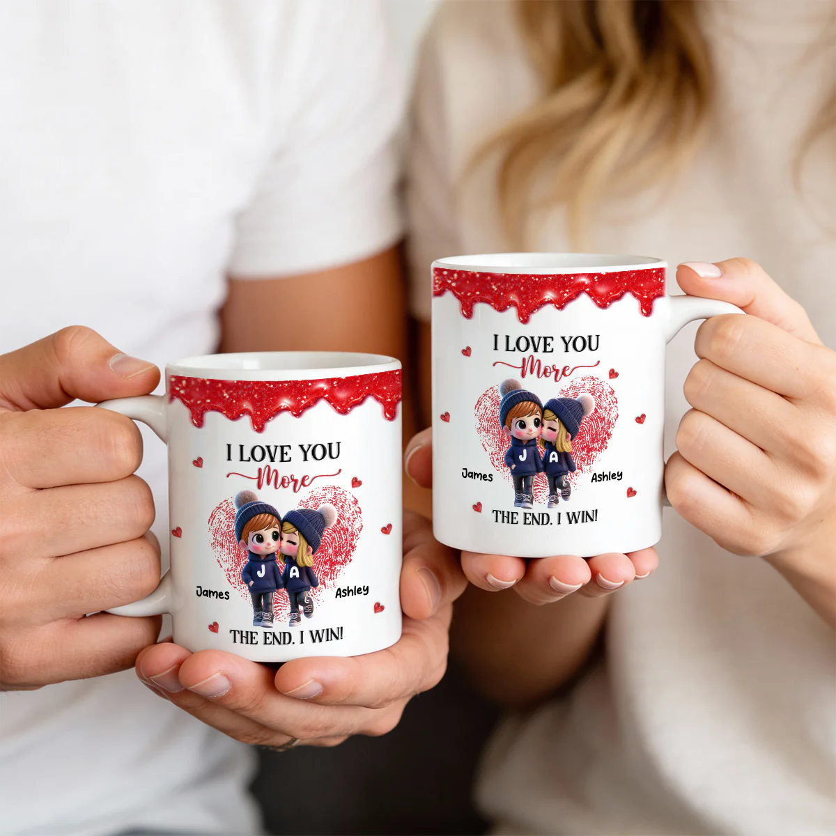 Love You More I Win Cartoon Couple - Personalized Mug - Valentine's Day Gift, Anniversary Gift For Him, For Her - Image 5