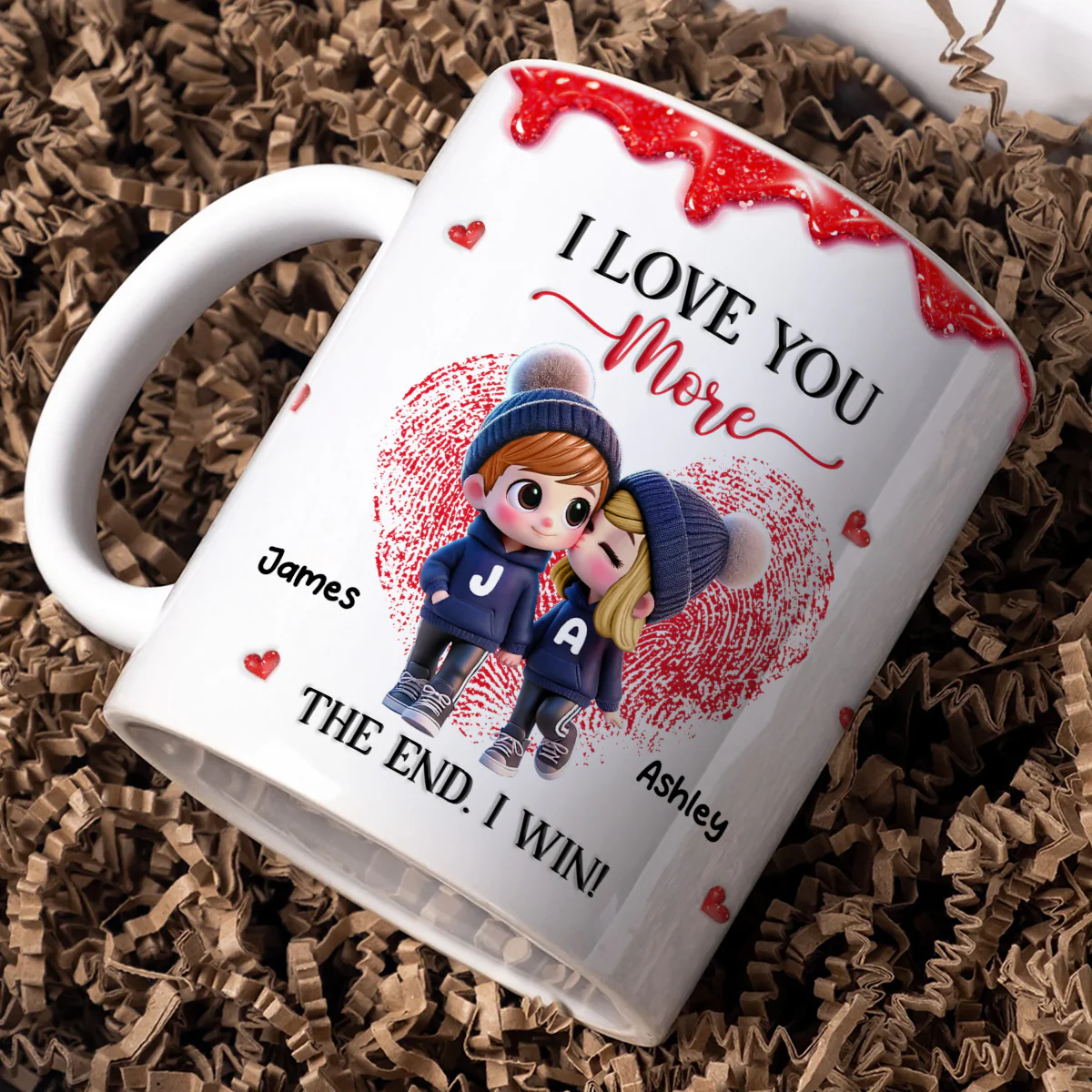 Love You More I Win Cartoon Couple - Personalized Mug - Valentine's Day Gift, Anniversary Gift For Him, For Her - Image 6