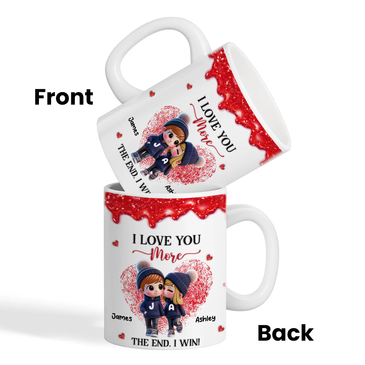 Love You More I Win Cartoon Couple - Personalized Mug - Valentine's Day Gift, Anniversary Gift For Him, For Her - Image 7