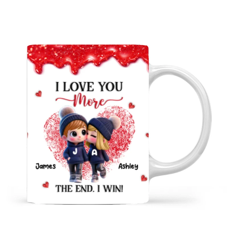 Love You More I Win Cartoon Couple - Personalized Mug - Valentine's Day Gift, Anniversary Gift For Him, For Her - Image 8