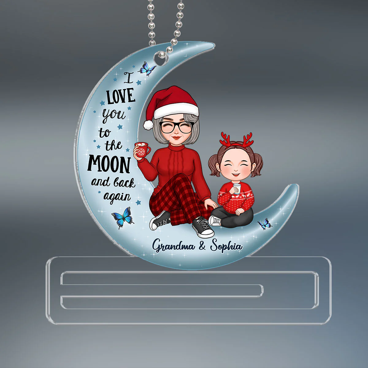 Love You To The Moon And Back Christmas Personalized Money Holder Ornament - Image 2