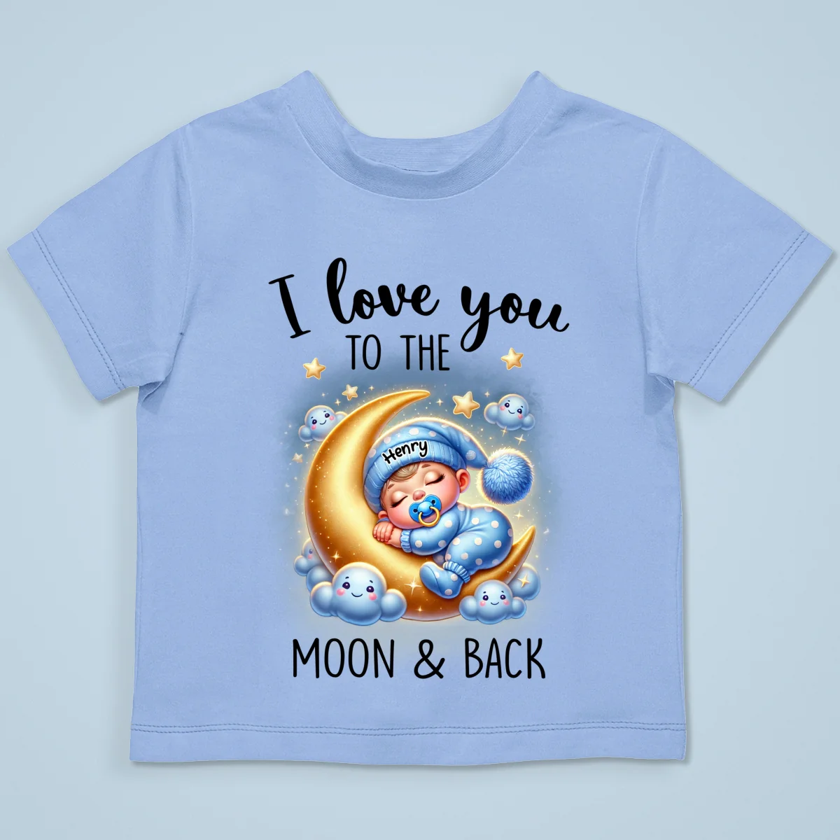 Love You To The Moon & Back Cute Baby On Moon Personalized Baby Onesie - Image 15