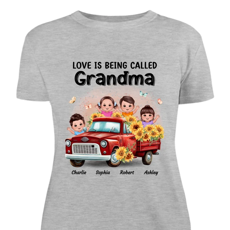 Loved Being Called Grandma Sunflower Truck Personalized Shirt - Image 10