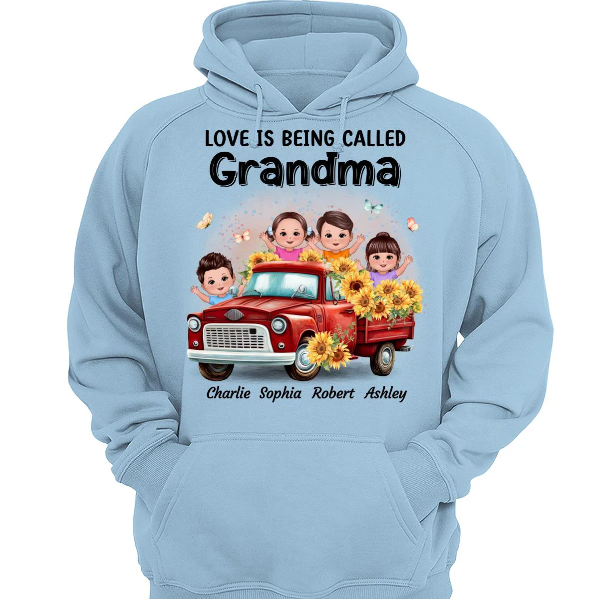 Loved Being Called Grandma Sunflower Truck Personalized Shirt - Image 3