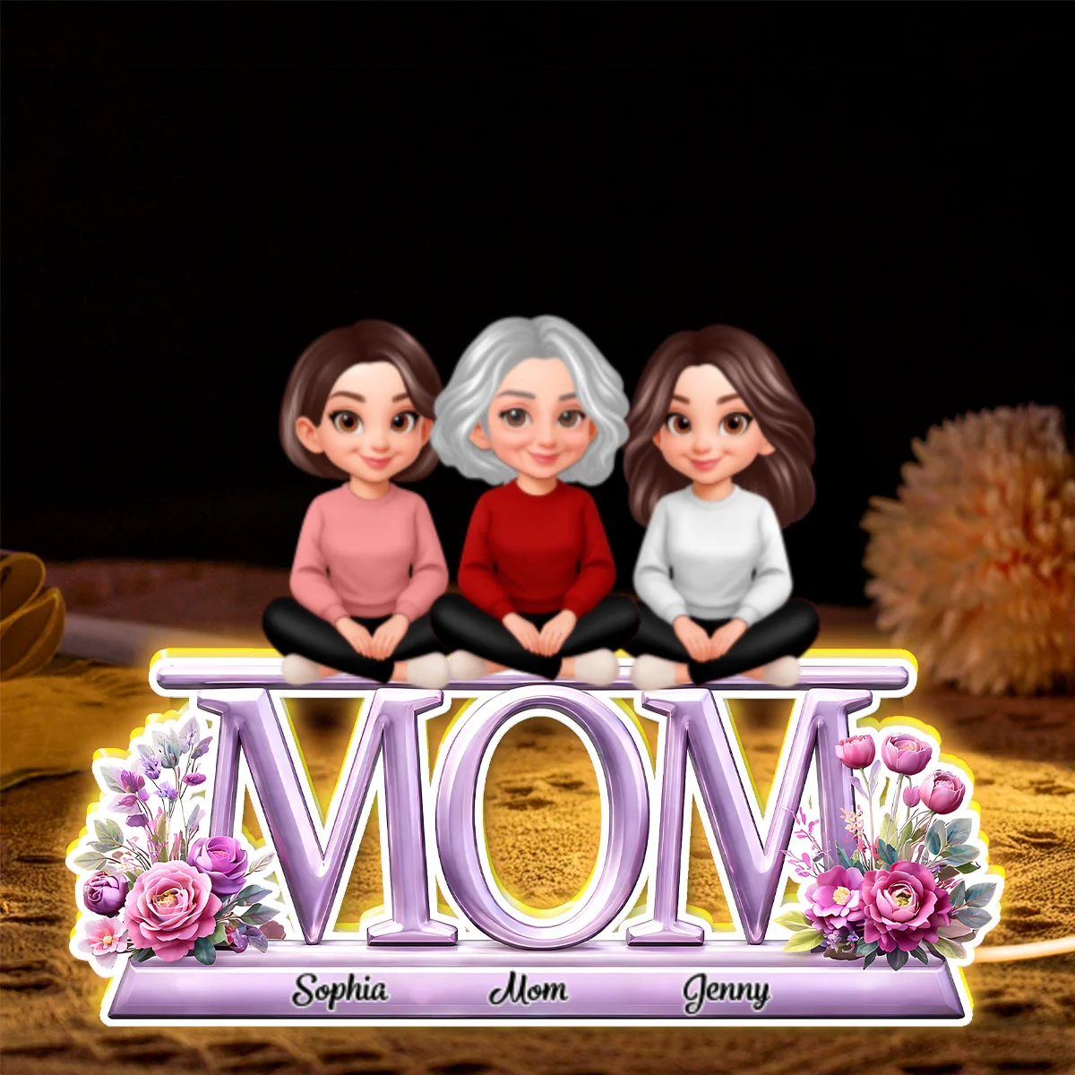 Lovely Mom And Kids - Personalized Light Box - Heartfelt Gift For Mom, Grandma - Image 8