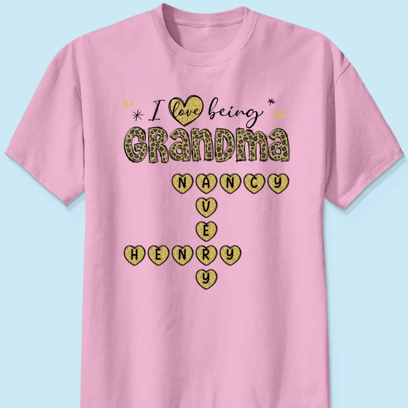 Loving Being A Grandma Leopard Heart Crossword Puzzle Personalized Shirt - Image 10