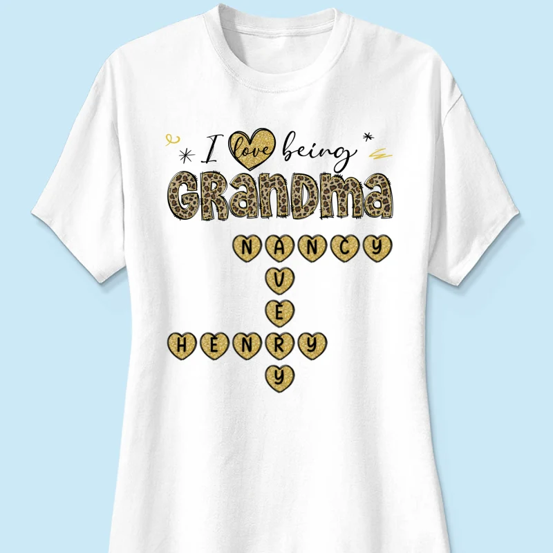 Loving Being A Grandma Leopard Heart Crossword Puzzle Personalized Shirt - Image 11
