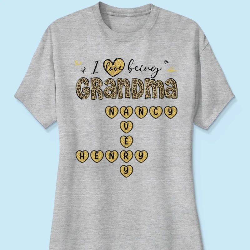 Loving Being A Grandma Leopard Heart Crossword Puzzle Personalized Shirt - Image 12