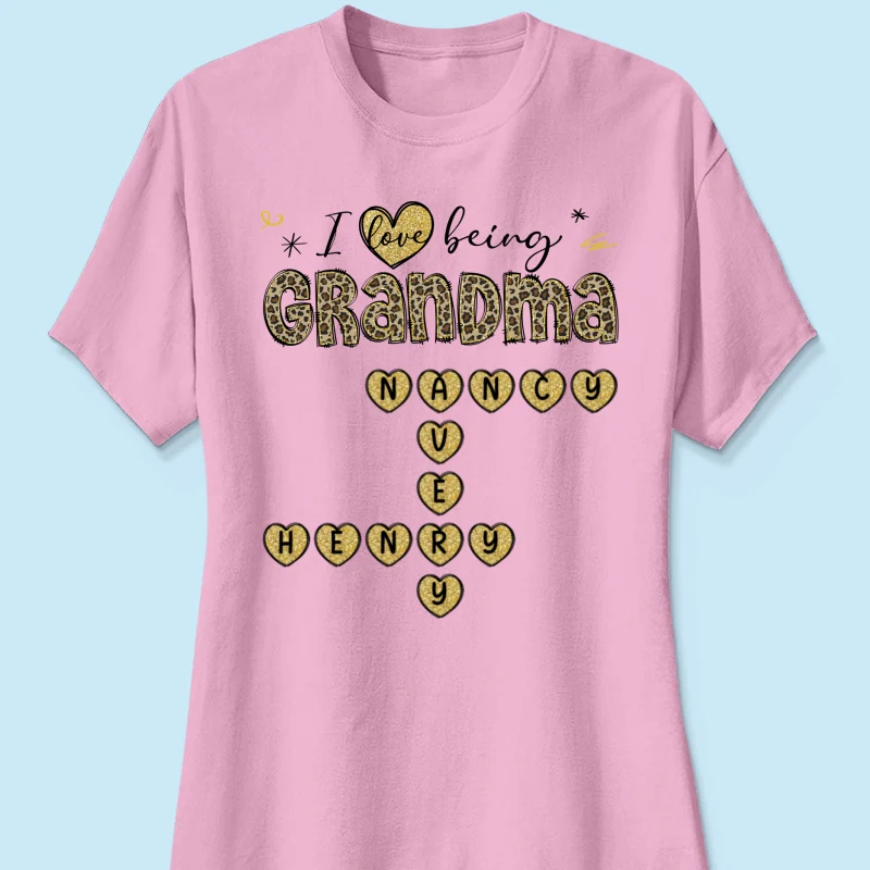Loving Being A Grandma Leopard Heart Crossword Puzzle Personalized Shirt - Image 13